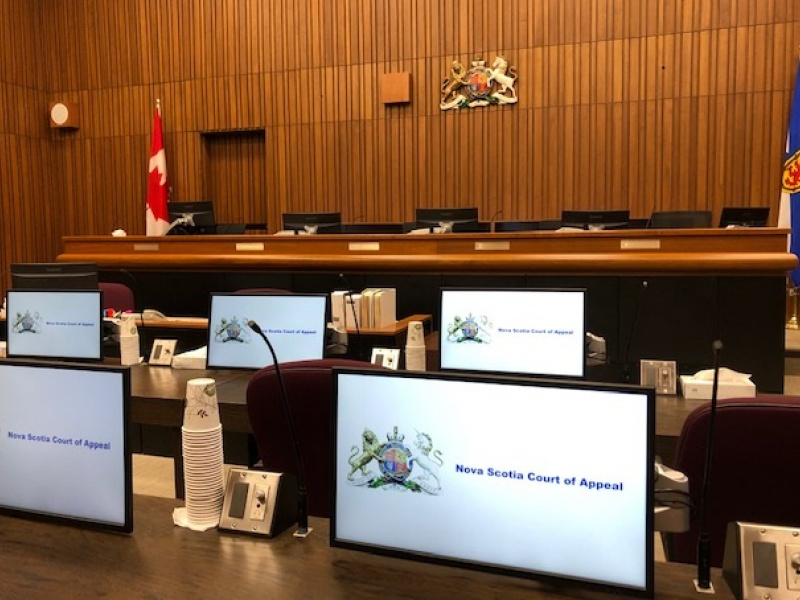 Inside of the Court of Appeal courtroom. 